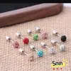 Pendientes de Bola Full Diamond de Venta Caliente Transfronterizos, Diseño de Nicho a la Moda, Pendientes de Diamante Brillantes, Pendientes de Bola de Diamante Multicolores de Acero de Titanio