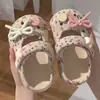 Pantuflas Infantiles Florales para Niñas Verano 2026 Estilo Nuevo Sandalias para Niñas Pequeñas Sandalias de Playa para Niñas Mary Janes Crocs