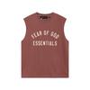 Essentials Hhh Marca Trendy Americana Estampado de Letras High Street Holgado Chaleco Niebla Camiseta sin Mangas Casual para Hombre y Mujer