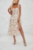 Vestido de Sol Estampado de Verano con Temperamento Europeo y Americano Transfronterizo, sin Mangas, Francés, con Tirantes y Abertura Lateral para Mujer