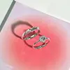 Anéis de Casal 'Love You', Anéis Combinando Ponta Estrela Masculino e Feminino, Anéis Abertos Personalizados com Coração Incrustado de Diamantes, Anéis de Casal Qixi