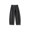 Pantalones Vaqueros Negros Retro Trendy para Hombre Aimatarget, Pantalones de Mezclilla Cruda Negros Sueltos Scimitar Ck137