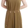 Cinturón metálico fino de verano para mujer, cadena decorativa de eslabones estampada, accesorios para vestido, todo-fósforo, cadena de cintura dorada al por mayor