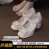 Tacones Altos de Tacón Grueso Estilo Francés para Mujer Nuevo Estilo Chino con Faldas Zapatos Mary Jane Zapatos de Boda 2026 Nuevos Tacones Altos de Correa Única