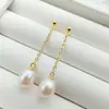 Brincos de Pérola Arroz 8-9mm com Pino de Prata 925, Estilo Levemente Luxuoso, Brincos de Estilo Japonês de Nicho, Brincos de Pérola de Água Doce Naturais