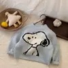 Malhas Grossas para Meninos e Meninas Roupas de Outono e Inverno Infantis Estilo Coreano Estampa Fofa de Cachorrinho Malhas Quentes Malhas Casuais Tendência