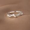 Anillo Trenzado de Diamantes de Doble Capa de Plata de Ley S925 Eloch Estilo Ins Sensación de Diseño Temperamento Artesanías para Mujer R01358