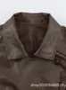 Comercio exterior transfronterizo ropa de mujer, nueva colección de otoño, estilo europeo y americano, diseño moderno y versátil, chaqueta corta de cuero con cuello de solapa