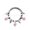 Piercing de Nariz com Espinho Inlaid de Zircônia de Titânio F136 Liga de Titânio G23 Joia Corporal Piercing Acessórios Quentes de Venda Transfronteiriça