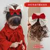 Horquilla para el pelo con lazo rojo para niña, accesorio para el pelo de Año Nuevo, estilo chino, de felpa, para el día de Año Nuevo