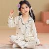 Pijama Infantil para Niñas, Primavera y Otoño, Algodón Nube Padre-Hijo Manga Larga y Pantalón Largo Estilo Nuevo para Niñas, Estudiantes de Edad Media, Conjunto de Ropa para el Hogar