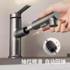 Torneira de Lavatório para Comércio Exterior para Banheiro e Cozinha, Torneira Extensível para Lavatório, Torneira Extensível Quente e Fria para Banheiro