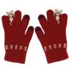 Guantes navideños con pantalla táctil para mujer, de color rojo, para invierno, para estudiantes, bonitos, de felpa gruesa, para ciclismo, cálidos, para invierno.