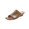 Zapatillas Perezosas de Cuña con Punta Cuadrada Suave Gigante Estilo Normcore Francés Verano 2025 Completamente de Cuero Slip-On Versátiles