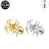 Pendientes de Titanio Elegantes Europeos y Americanos Transfronterizos Aleación de Titanio G23 Moda Grado Médico Joyería para Perforaciones Rosca Interna Zirconia Marquise