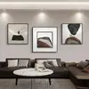 Pintura decorativa moderna minimalista para cabeceira de quarto mural de parede de fundo de sofá abstrato estilo wabi-sabi pintura quadrada para pendurar na sala de estar