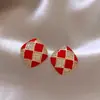 Aguja de plata 925 Perla Roja Ojo de gato festivos combinan con todo elegantes pendientes de alta calidad pendientes de borla simples adorables para mujer