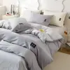 Juego de Ropa de Cama de Cuatro Piezas 100% Algodón 2025, Sábana Plana, Funda de Edredón, Juego de Tres Piezas para Dormitorio de Estudiante, Adecuado para Todas las Estaciones, Estilo de Sábana Ajustable de Lujo Ligero