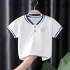 Nova Camiseta Infantil para Meninos 2025 Verão Camisa Polo Infantil Manga Curta Tops Casuais Infantis para Bebês