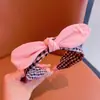 Diadema Elegante para Niña Lazo de Cinta a Cuadros Diadema Infantil Hebilla para el Cabello Tocado de Princesa Coreana Pasador Nuevo Estilo