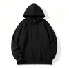 Sudadera con capucha de doble capa de alta calidad de 320g con hombros ligeramente caídos, sudadera con capucha de color liso, sudadera con capucha blanca