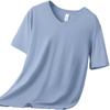 Playera Modal de Manga Corta Estampada con Logotipo Seda de Hielo Fresca Manga Media Cuello en V Camiseta Publicitaria Cultura Corporativa Equipo Ropa de Equipo