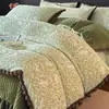 Conjunto de colcha de leite veludo novo de 2026, quatro peças, espessado e quente para o inverno, feito de fleece de coral e flanela