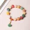 Pulseira de Raiz de Bodhi Esculpida com Lótus DIY Topázio Mantra de Nove Caracteres Contas Multi-Tesouro Passo a Passo Lótus Belo Estilo Antigo Pulseira