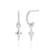 Pendientes de Plata de Ley S925 al por Mayor de la Fábrica de Origen, Pendientes de Círculo en Forma de C con Cono Puntiagudo, Suministro Exclusivo Transfronterizo, en Stock