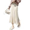 Falda de Punto para Mujer Otoño e Invierno 2025 Nueva Elegante Slim Midi Plisada A-Line Falda Borla Lana Falda de Invierno