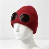 Gafas de Aviador de Moda Gorro Tejido Otoño e Invierno Forrado de Lana Caliente Gorro de Lana Hombres y Mujeres Estilo Coreano Combinable para Todo Sombrero para el Frío de Moda