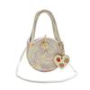 Bolso de Paja Tejida de Gama Alta para Mujer, Nuevo Modelo Verano 2026, Bolso Cruzado, Bolso Redondo Tejido, Bolso de Playa