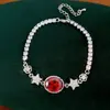 Pulsera ovalada de estrella de circonita, sensación de lujo ligero de nicho de alta gama, versátil para el uso diario, joyería elegante y exquisita al por mayor