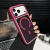 Adecuado para Apple 18 Pro Max, funda de teléfono magnética con textura de fibra de carbono, funda protectora anti-caídas de iPhone 17 con bloques de color