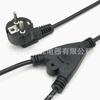 Cable de Alimentación Tipo Y Uno a Dos Estándar Europeo Estándar Europeo Cable de Conexión de Sufijo de Dos Clavijas Uno a Dos 1 Salida 2 Enchufe Cable
