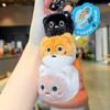 Jinnew Cute Mini Kitten Mão Corda Fivela Pelúcia Pingente Mochila Escolar Pequeno Pingente Chaveiro Casal Chaveiro