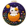 Shein Más Vendido Pintura de Fieltro DIY Pintura con Marco Bordado Suministros de Fieltro con Aguja Decoración del Hogar Gato Mascota