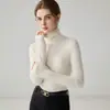 2026 Novo Suéter de Caxemira 100% Puro Outono Inverno Feminino Gola Alta Tricô Slim Fit Suéter Macio e Felpudo Conjunto de Camada Base