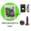Tornillo de placa de matrícula de coche, chapa de hierro, tornillo autorroscante, base de fijación, hebilla, clip metálico en forma de U, clip de fijación metálico
