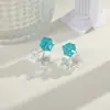Pendientes de Tachuela Azules con Circonita, Estilo Lujo Brillante, Microincrustados, para Mujer, Pendientes Asimétricos, Exquisitos y de Moda, Accesorios para Orejas Versátiles y Elegantes