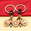 Colgante de cadena con llave de latón cinabrio con forma de doce zodiacos, caja fuerte para dinero de los cinco emperadores, pequeña joyería de fábrica en stock, venta al por mayor