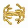 Pulsera Popular Transfronteriza de Metal Brillante con Forma de Ola Estilo Minimalista Europeo y Americano Pulsera Abierta Irregular Fábrica de Joyería para Mujer