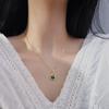 Colar de Calcedônia em Forma de Cabaça de Prata de Lei 925 para Mulheres, Estilo Exquisito de Luxo Leve, Design de Nicho, Corrente de Clavícula da Moda, Joia de Prata Versátil