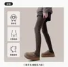 Leggings de Lana Gruesa para Mujer de Otoño e Invierno, Forrados de Felpa, Ropa Exterior Cálida, Medias Panty con Talón en Ángulo Recto con Forma de Pie, Calcetines de Pie Grises