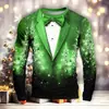 Europa y Estados Unidos 2024 transfronterizo nuevo Navidad Halloween impresión digital 3D moda para hombres y mujeres suéter de cuello redondo COS