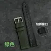 Correa de reloj de cuero genuino de grano superior con hebilla de pasador en stock al por mayor, unisex, correa de reloj de cuero genuino verde pequeño y colorida, accesorios para reloj