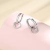 Selección de Arte Pendientes de Moda Coreana al por Mayor Pendientes Rombo Hueco Estilo Minimalista Aro Simple Exquisito Cubo de Circonita Puños para Orejas