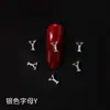 Nova Lz Personalizada 26 Letras Liga de Metal Joias Estilo Japonês Celebridade da Internet Prata Nail Art Cristais Strass