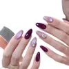 2026 Nuevo Modelo Gama Alta Lujo Moderno Morado Ojo de Gato Pedrería Pegatinas para Uñas Estilo Corto Elegante y Realzador del Tono de Piel