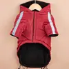 Roupas para Pets Transfronteiriça Inverno Roupa para Cachorro Forrada com Fleece Espessada com Capuz Jaqueta de Duas Pernas Atacado Capa de Chuva Impermeável para Cachorro